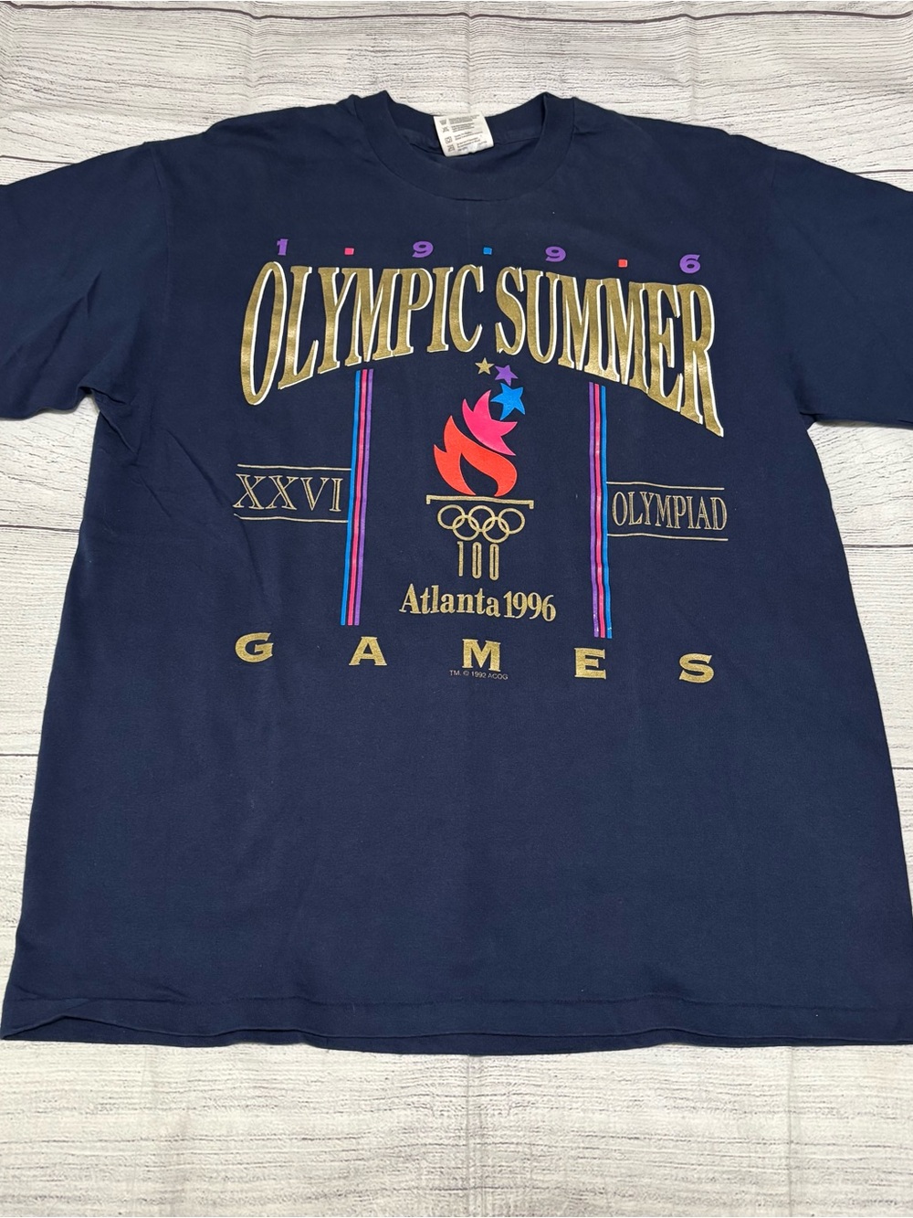Vintage 1996 Olympic Summer Games Atlanta Hanes Heavyweight Single Stitch Large